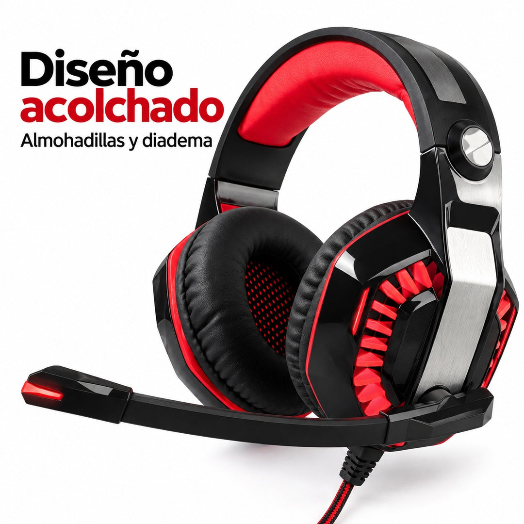 Audífonos Gamer DGX Savage con Micrófono, Negro y Rojo – foto 4
